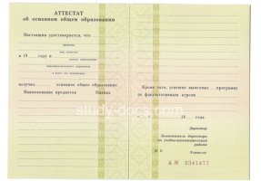 Аттестат за 9 класс 1995-2006 в Иркутске